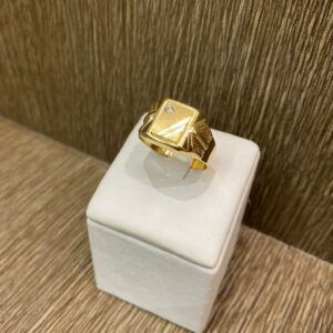 ANELLO UOMO IN ORO RETTANGOLARE CON ZIRCONE 18KT GIALLO NUOVO