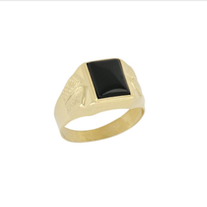 ANELLO DA UOMO IN ORO ONICE NERO NUOVO CHEVALIER: