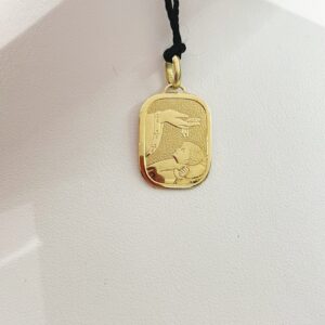 CIONDOLO FONTE BATTESIMALE IN ORO GIALLO 18KT NUOVO PER BIMBO/BIMBA