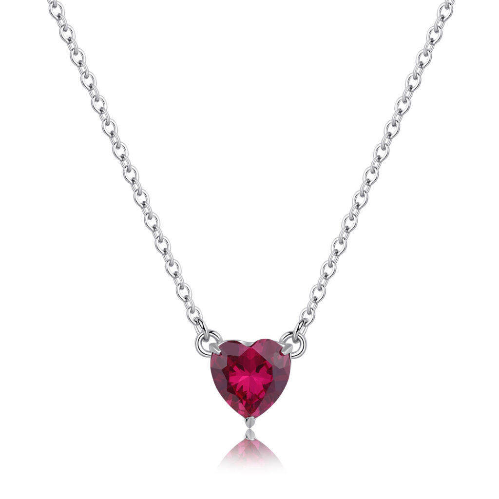 COLLANA S'AGAPO CUORE ROSSO DAZZLY DA DONNA NUOVO IN ACCIAIO