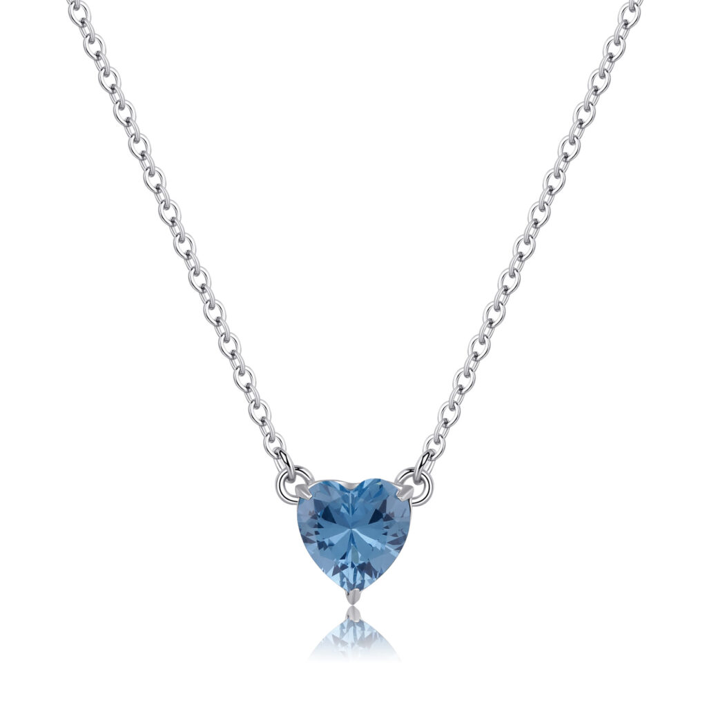 COLLANA S'AGAPO CUORE CELESTE DAZZLY IN ACCIAIO DA DONNA NUOVO
