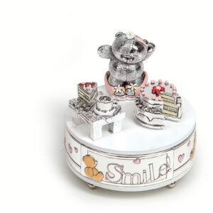 CARILLON FOREVER FRIENDS DA BIMBA TORTA ORSETTO ROSA NUOVO IN ARGENTO