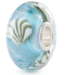 trollbeads conchiglia preziosa vetro beads tglbe-20464 turchese glitter estate edizione limitata
