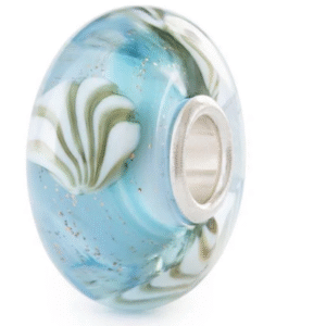 trollbeads conchiglia preziosa vetro beads tglbe-20464 turchese glitter estate edizione limitata