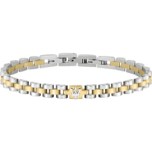 Bracciale Maserati JM320AST09 acciaio dorato tridente uomo nuovo