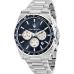 Maserati velocità orologio blu chrono data 100 metri