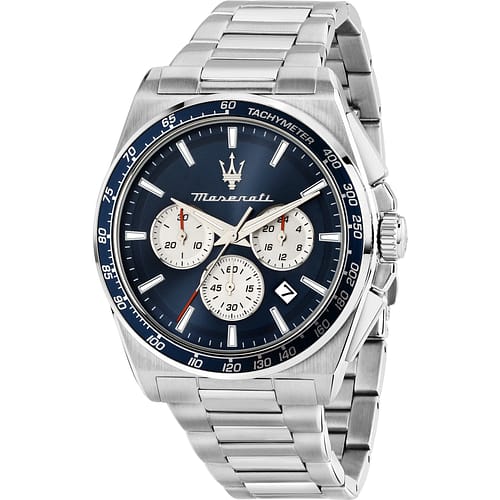 Maserati velocità orologio blu chrono data 100 metri