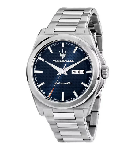 Velocità Maserati orologio automatico quadrante blu day/date 100 metri