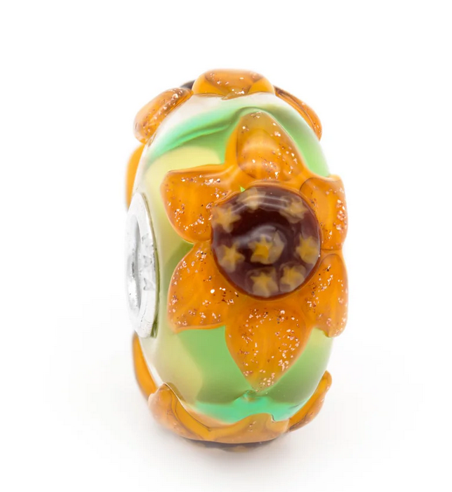 trollbeads campo di girasoli TGLBE-20458 country beads